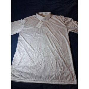 Collars and Co. Short Sleeve Polo 2XL Geometric Print Shirt Gray/white